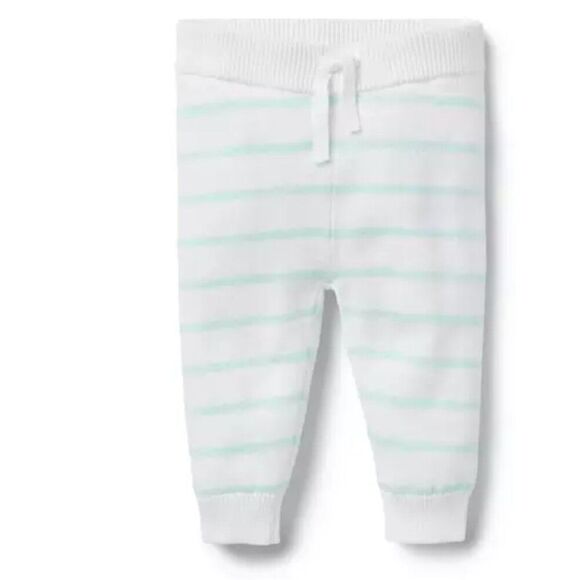 Janie and Jack 100049014 Mint and white Baby Striped Sweater Pant NWT 0-3 months - Picture 1 of 3